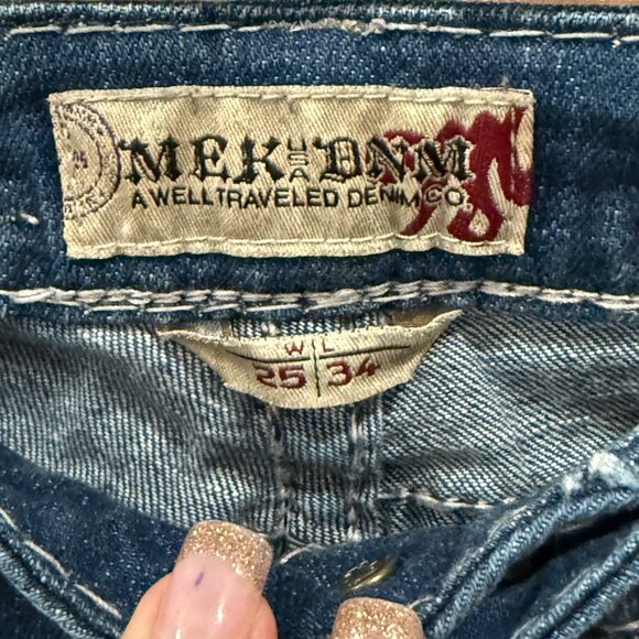 MEK DNM MARRAKECH SLIM BOOT CUT 25 Women's Denim Jeans 2000's Y2K Western - Picture 6 of 13